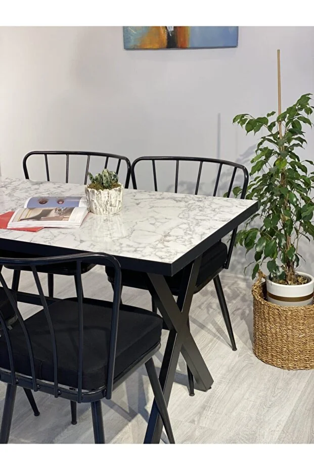 Yemek Masası Takımı 120x70 Ve 4 Adet Güneş Sandalye